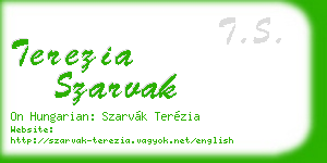 terezia szarvak business card
